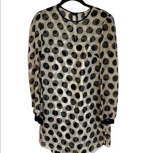 Milly of New York Polka Dot silk sheer layered Dress